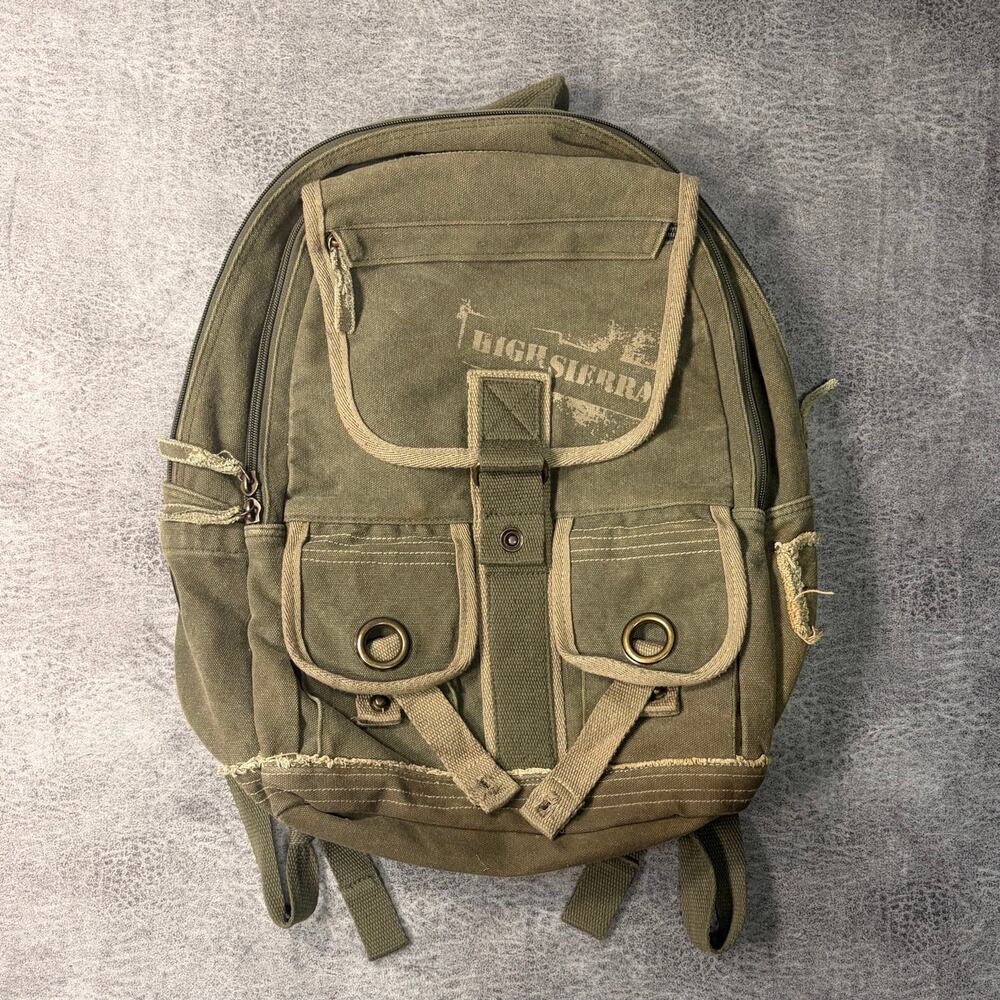 Olive High Sierra Canvas Cargo Backpack